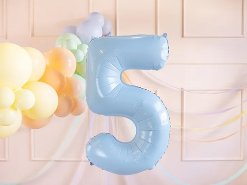 Balon folie albastru cu numărul 5 - 72 cm - 1 buc.