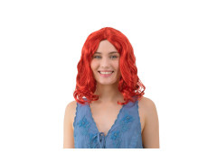 Peruca de par cret - rosu - 1 buc.