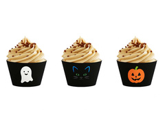 Papilotki na babeczki Duszek, Kot i Dynia - 6 szt.