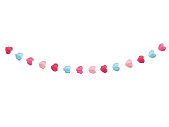 Ghirlandă de hârtie cu inimi 3D - 2 m - 1 buc.