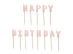 Happy Birthday lumânări spade - roz - 1 op.