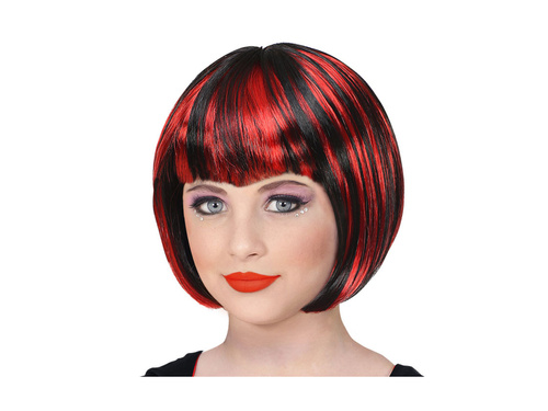 Peruca de Halloween negru și roșu