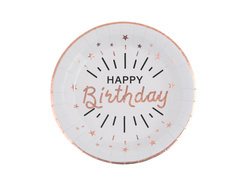 Happy Birthday Farfurii strălucitoare - 22,5 cm - 10 buc.