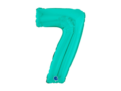 Balon din folie numărul 7 turcoaz - 26" - 1 buc.