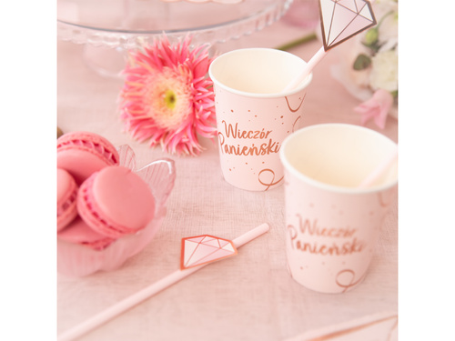 Cupe roz pentru noaptea burlăcițelor - 220 ml - 6 buc.