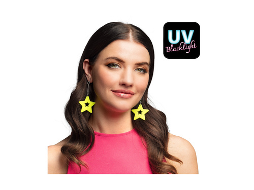 Cercei cu stea neon galben UV