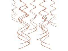 Decorațiune suspendată vârtejuri roz auriu - 60 cm - 5 buc.