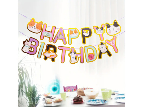 Banner Happy Birthday Cats - 5m - 1 buc.