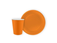 Veselă de unică folosință portocalie - 24 buc.