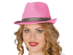 Pălărie de gangster roz - 1 buc.
