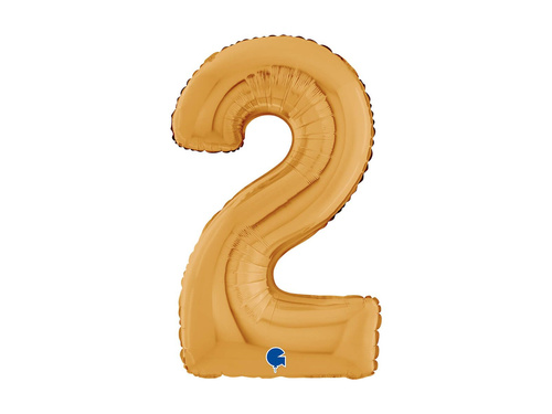 Balon din folie numărul 2 auriu - 26" - 1 buc.
