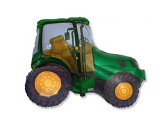 Balon folie verde tractor - 73 x 95 cm - 1 buc.