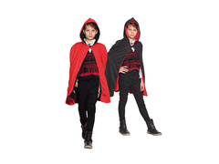 Twilight pelerina pentru copii negru și roșu reversibil