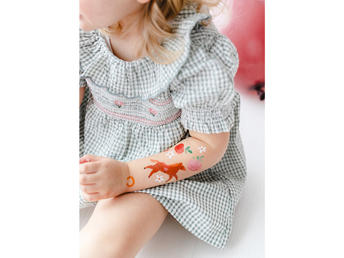 Tatuaje lavabile Cai și flori - 16 buc.