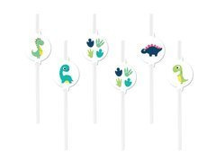 Paie aniversare dinozauri fericiți - 6 buc.