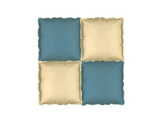 Baloane pătrate din folie bej și albastru marin - 35 x 35 cm - 4 buc.