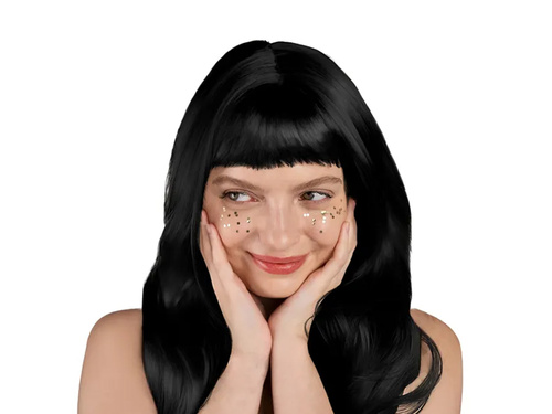 Peruca neagră cu franjuri - 1 buc.