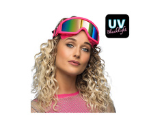 Ochelari de schi de partid neon roz