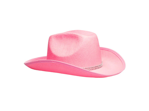 Pălărie de cowboy cu zirconii roz - 1 buc.
