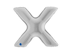 Balon din folie litera X argintiu - 40" - 1 buc.