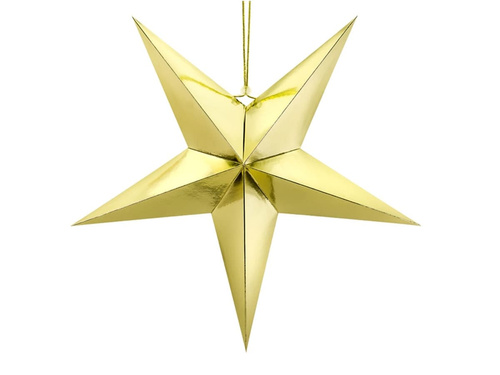 Decorațiune de agățat stea de hârtie aurie - 70 cm
