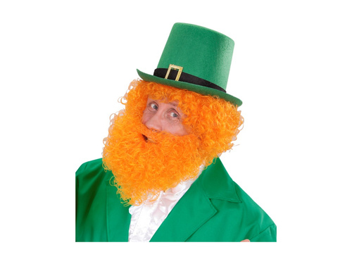 Peruca portocalie cârlionțată scoțiană și irlandeză cu barbă