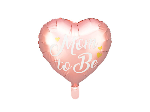 Balon cu folie "Mom to Be" pentru Baby Shower roz - 35 cm - 1 buc.