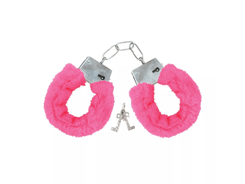 Cătușe roz cu blană - 1 buc.