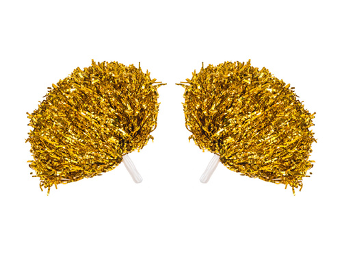 Pompoane aurii metalice pentru majorete - 2 buc.