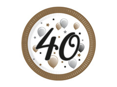 Farfurii pentru a 40-a aniversare - 23 cm - 8 buc.