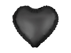 Balon folie Inimă negru - 45 cm - 1 buc.
