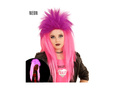 Peruca punk roz neon și mov