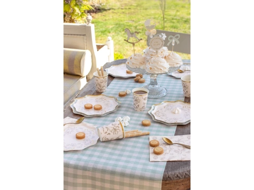 Farfurii de hârtie în carouri - 23 cm - 6 buc.