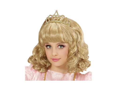 Peruca blonda printesa cu tiara