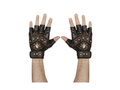 Mănuși din piele fără degete cu craniu și tibie