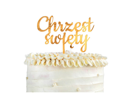 Plexiglas tort topper botez aur - 1 buc.