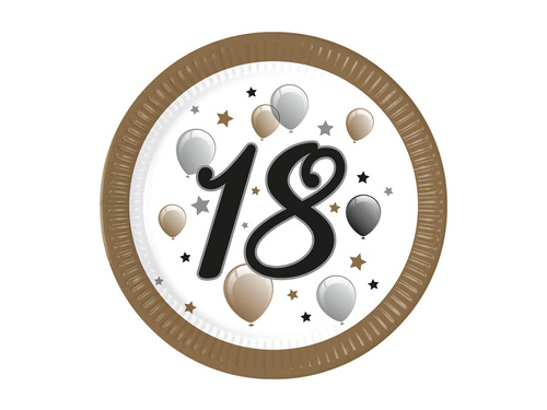 Farfurii pentru a 18-a aniversare - 23 cm - 8 buc.