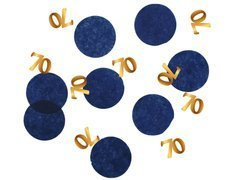 Confetti pentru aniversarea anilor '70 albastru marin și auriu - 25g