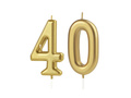 Lumânări numerice aurii - 40 - 2 buc.