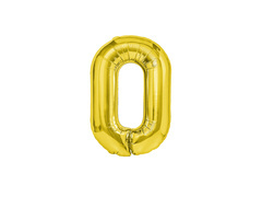 Balon din folie numărul 0 auriu - 40 cm