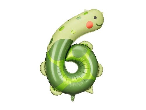 Balon din folie numărul 6 Turtle - 86 cm - 1 buc.