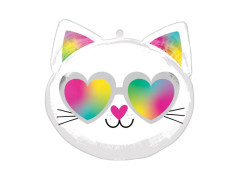 Balon din folie Pisoi cu ochelari - 43 cm - 1 buc.