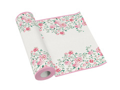 Traversă decorativă pentru masă „Flori Roz” – 40 cm x 24 m – 1 bucată.