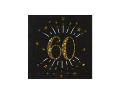 Șervețele strălucitoare pentru petrecerea celei de-a șaizecea aniversări - 33 cm - 10 buc.