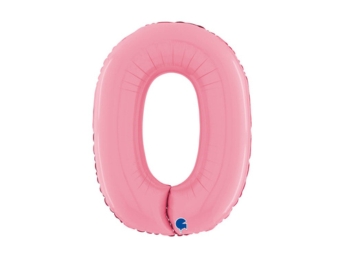 Balon din folie numărul 0 roz pastel - 26" - 1 buc.