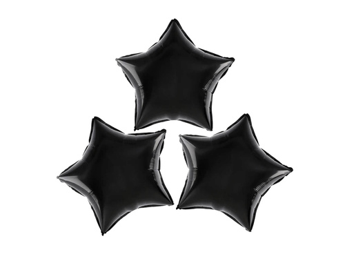 Baloane din folie Stars negru - 23 cm - 3 buc.