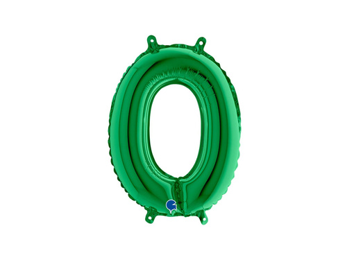 Balon din folie numărul 0 verde - 36 cm - 1 buc.