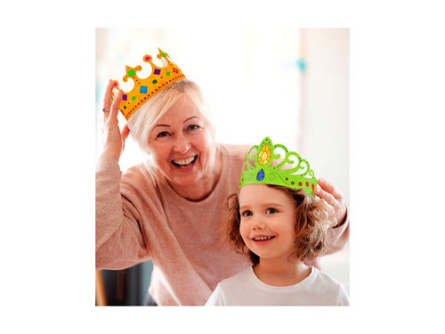 Set de 6 coroane de hârtie pentru pictat - 3 modele - mix