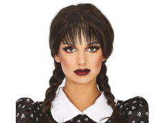 Peruca cu împletituri negre și franjuri - 1 buc.