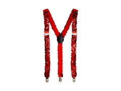 Bretele roșii cu paiete